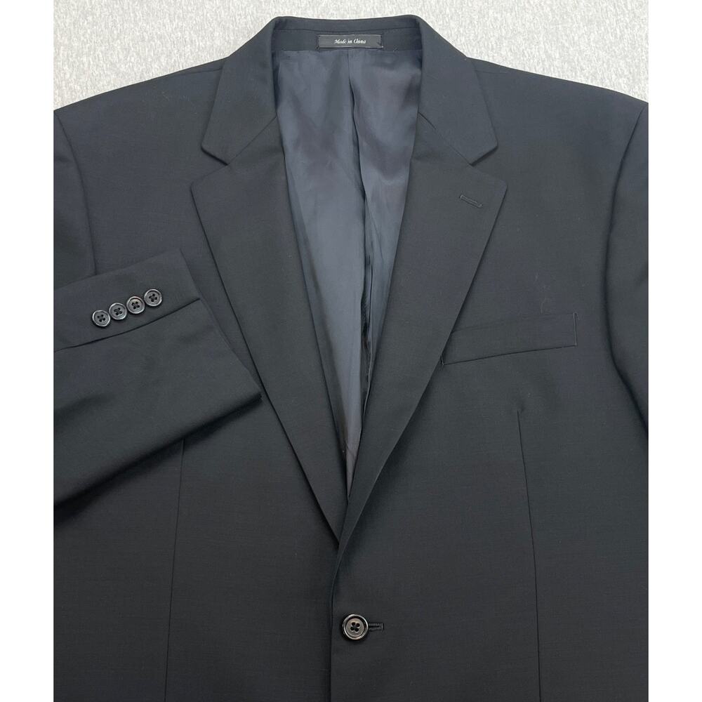 Lauren Ralph Lauren Blazer Mens 44L Black 100% Wool 2-Button Single Breast Lined